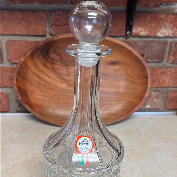 Vintage  Les Verres Italian Mid-Century Pressed Glass Decanter - Picture 3 of 10